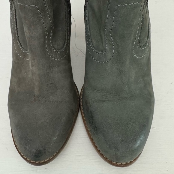 Rebels Stomp Gray Leather Western Booties Ankle Boots Size 8 - Picture 3 of 15